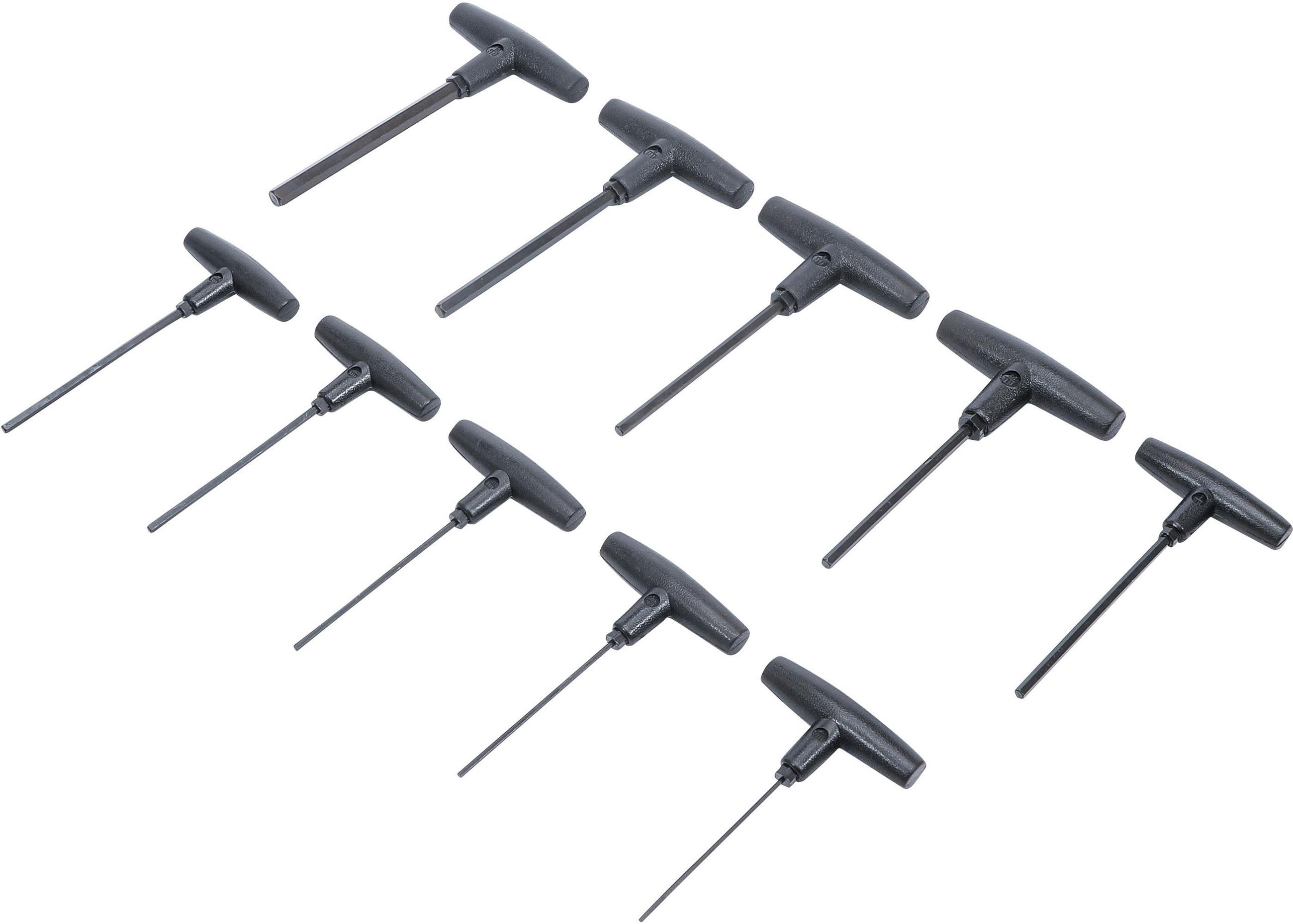 SCHRAUBENDREHER-SATZ MIT T-GRIFF | INNENSECHSKANT 2 - 10 MM | 10-TLG. - Multicolor, Kunststoff/Metall (1/1cm) - BGS technic