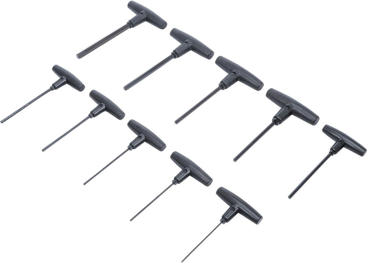 SCHRAUBENDREHER-SATZ MIT T-GRIFF | INNENSECHSKANT 2 - 10 MM | 10-TLG. - Multicolor, Kunststoff/Metall (1/1cm) - BGS technic