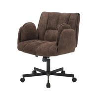 DREHSTUHL DE-40928 mit klappbaren Armlehnen und Lendenluftkissen Kaffee - Braun, Metall (60/86/68cm) - ComfortXL