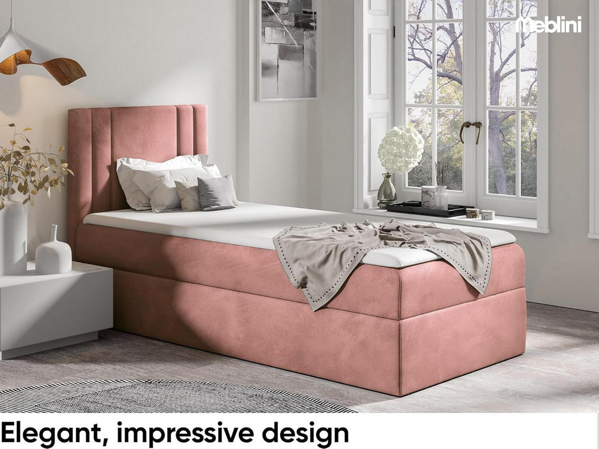 KINDERBETT CARDI - Pink, Holzwerkstoff (84/208cm) - Meblini