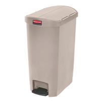 MÜLLEIMER Step On Container End Step Pedal 50 Liter 72,1 x 34,3 x 52,7 cm Polyethylen Beige - Beige, Metall (34.3/72.1/52.7cm) - PROREGAL