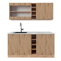 SINGLEKÜCHE R-Line Artisan-Eiche/Goldkraft Eiche 160 cm, AP Marmor - Honigeiche/Eiche Artisan, Holzwerkstoff (160/81.6/60cm) - Vicco