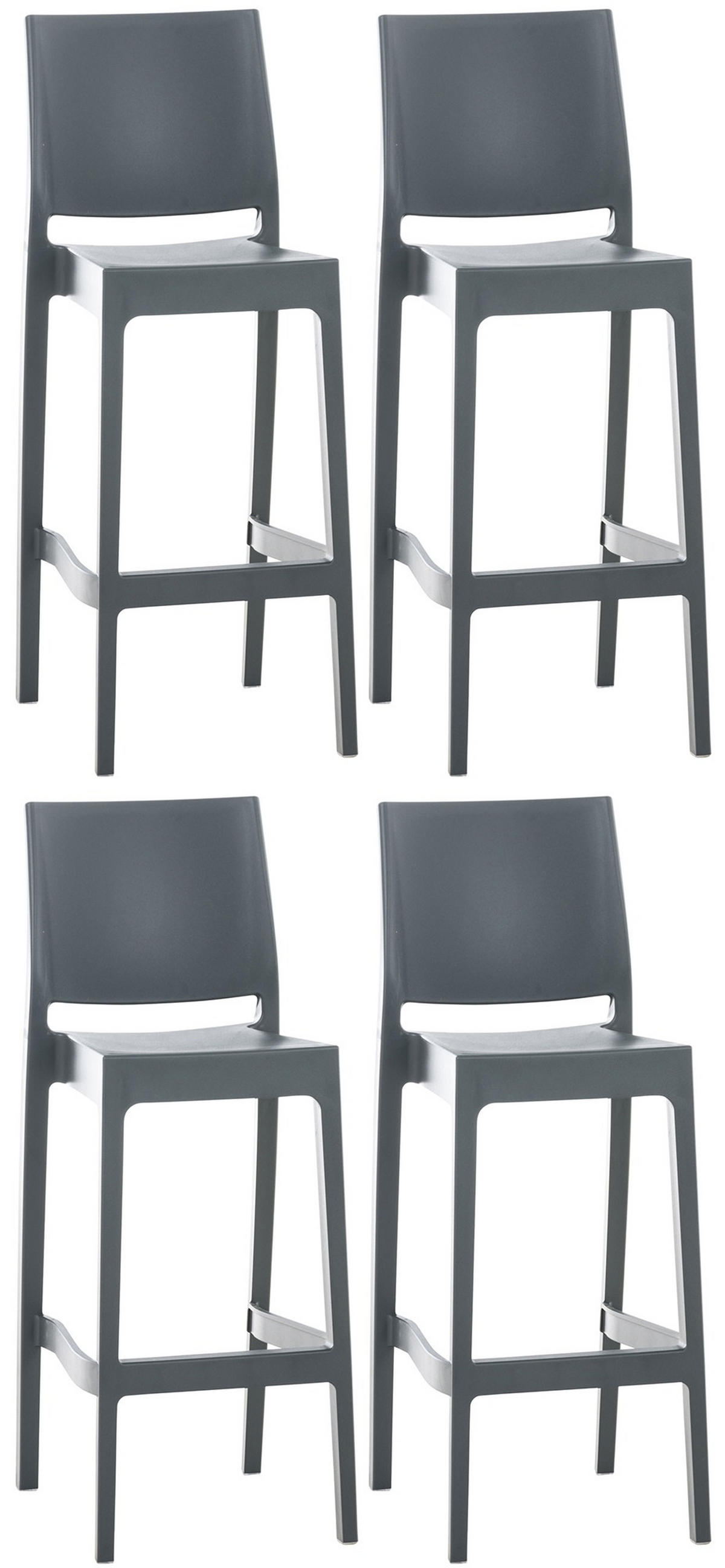 BARHOCKER 2er-Set MIAMI Dunkelgrau Kunststoff - Dunkelgrau, Kunststoff (45/105/51cm) - DELUKE