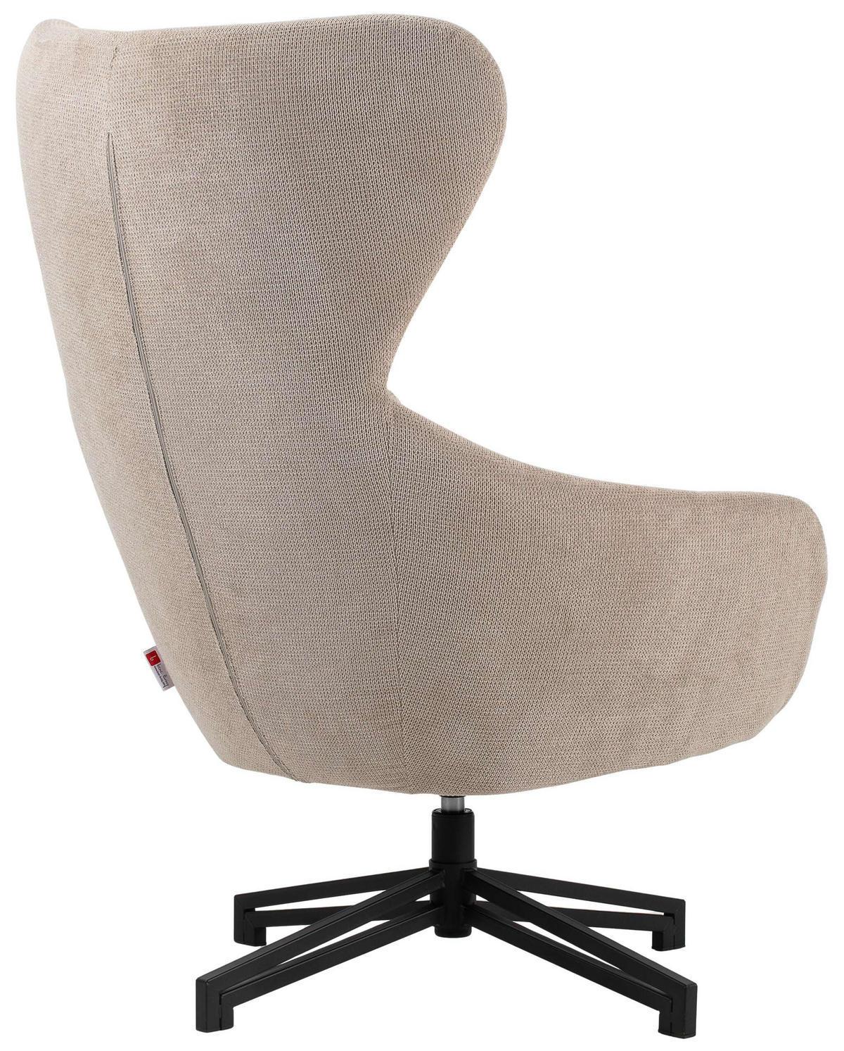 OHRENSESSEL Marconia beige drehbar - Beige/Schwarz, Textil/Metall (75/109/80cm) - Mr. Deko