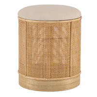 POUF Rattan Beige - Beige, Holz (35/44/35cm) - Nordlys