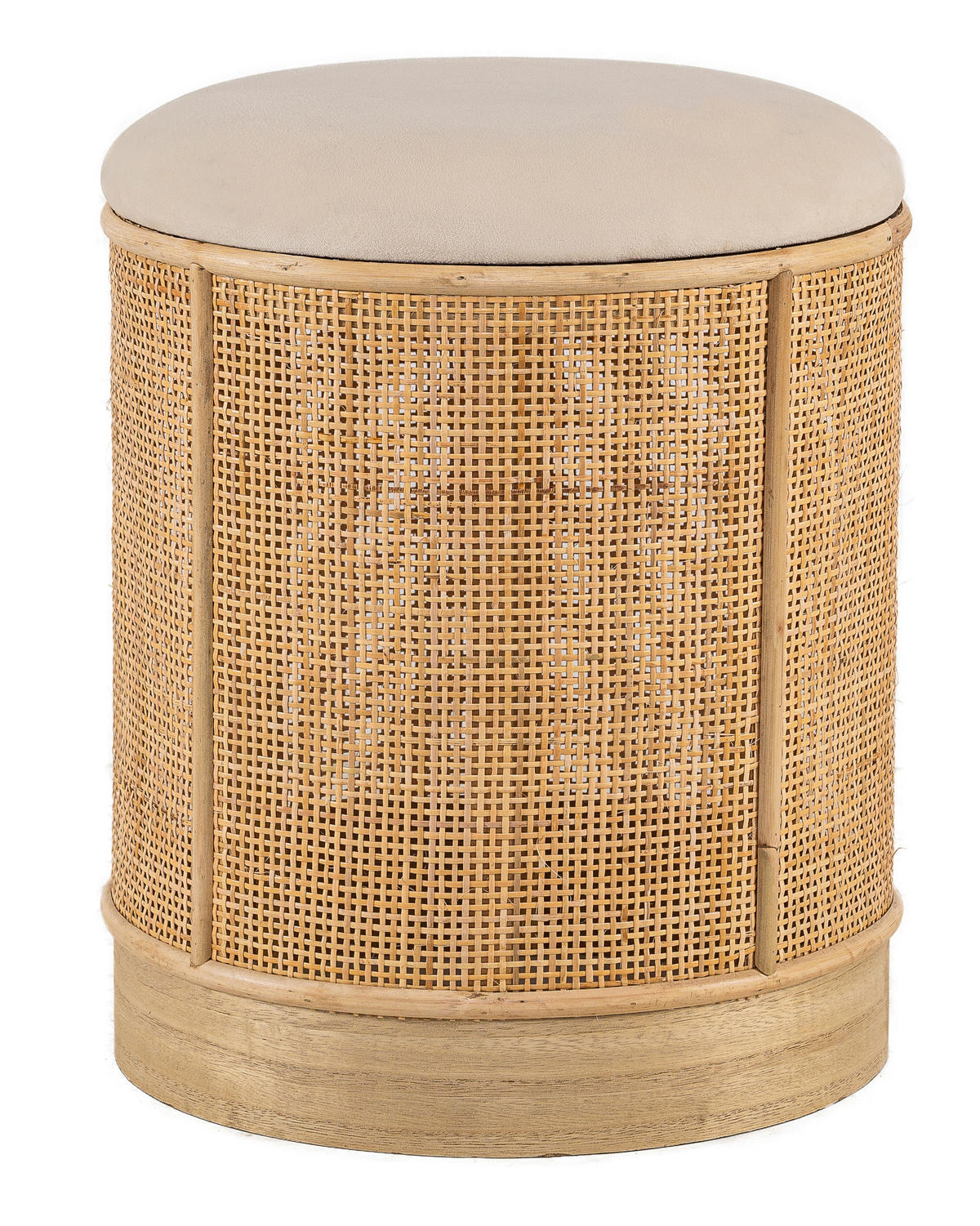 POUF Rattan Beige - Beige, Holz (35/44/35cm) - Nordlys