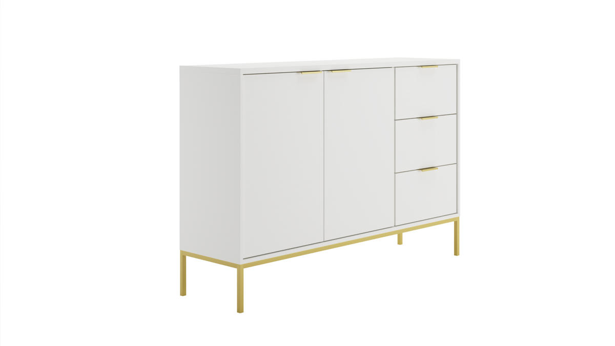 KOMMODE Austin 40/100,4/150 - Goldfarben/Weiß, Holzwerkstoff (40/100/150cm) - RAUMHIRSCH FURNITURE