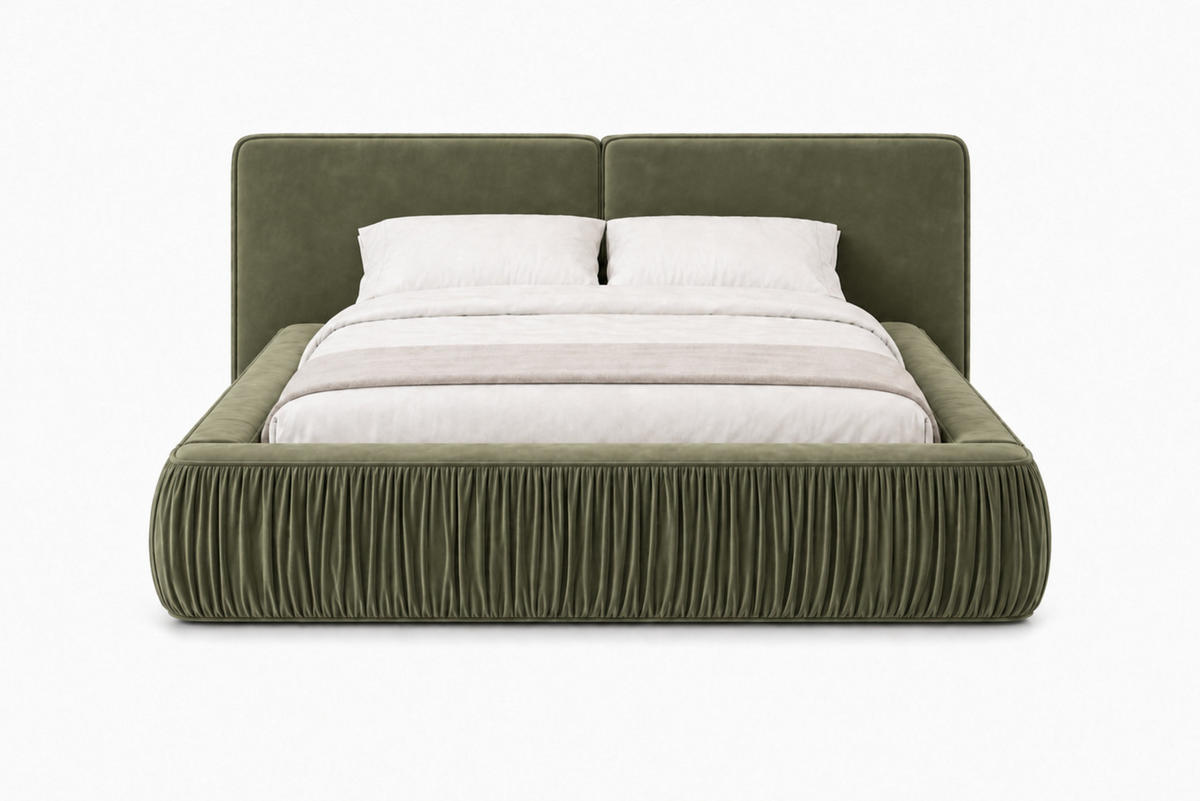 POLSTERBETT 08 140 x 200 cm – Riviera – Bett mit Gasdruckfedern und Stauraum - Grün, Holz (140/200cm) - ROYAL24_MARKT