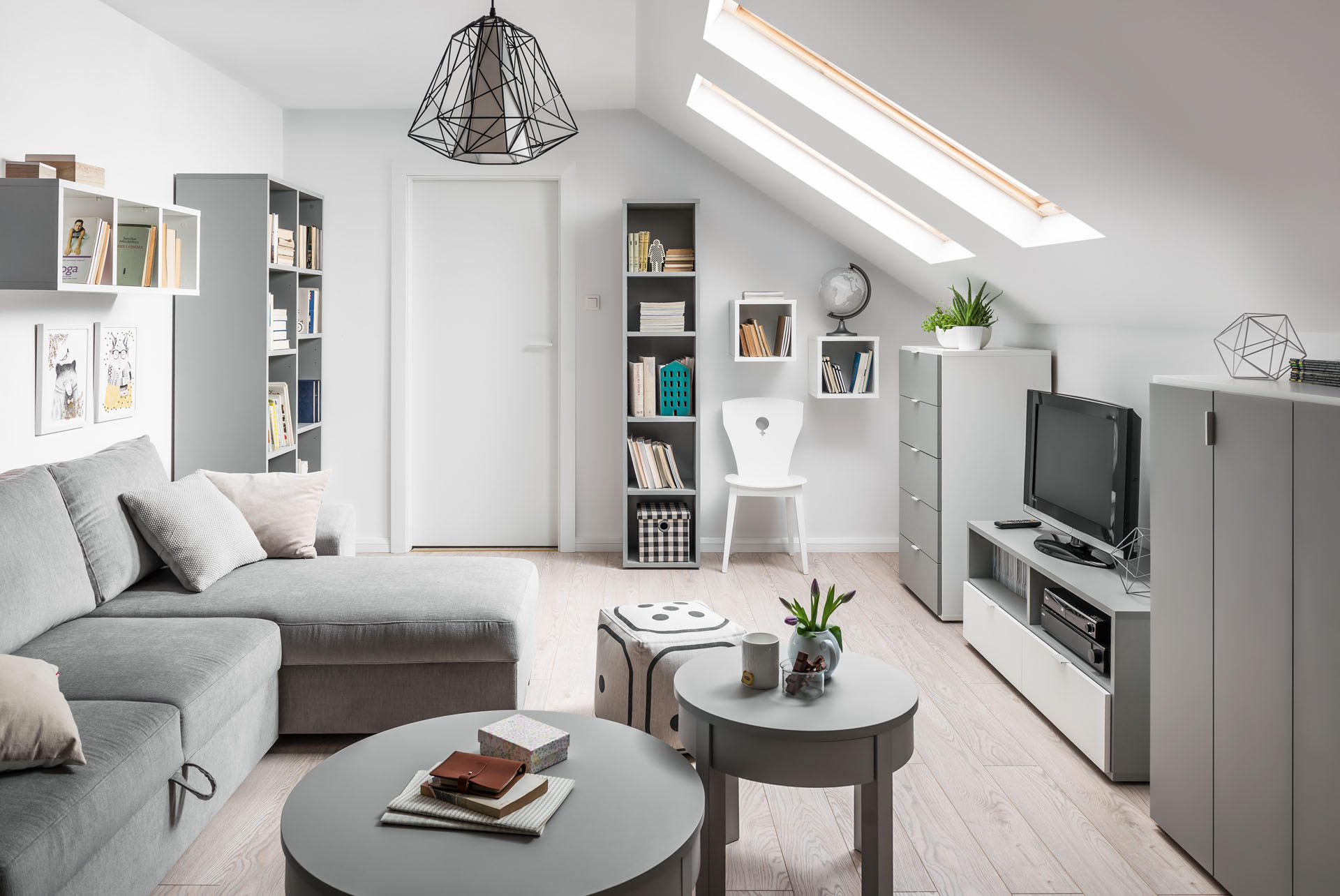 COUCHTISCH rund Buche massiv - Grau, Holzwerkstoff (54/54/45cm) - Vox Möbel