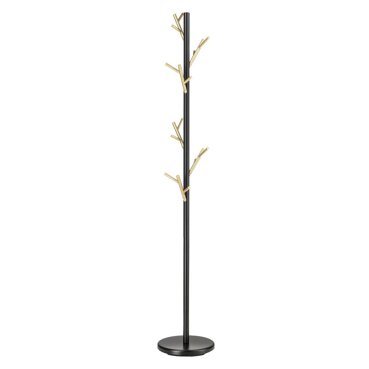 KLEIDERSTÄNDER ZENO - Goldfarben/Schwarz, Metall (30/177/30cm) - IDIMEX