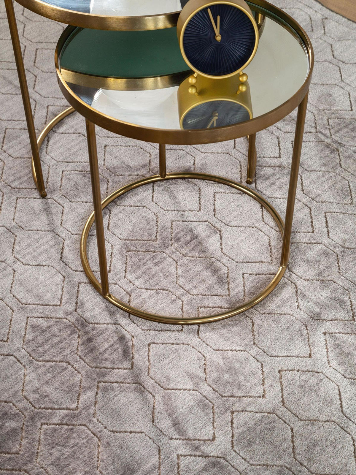 TEPPICH Daisy Grau 100x150 cm - Grau, Textil (100/1cm) - KUNSTLOFT