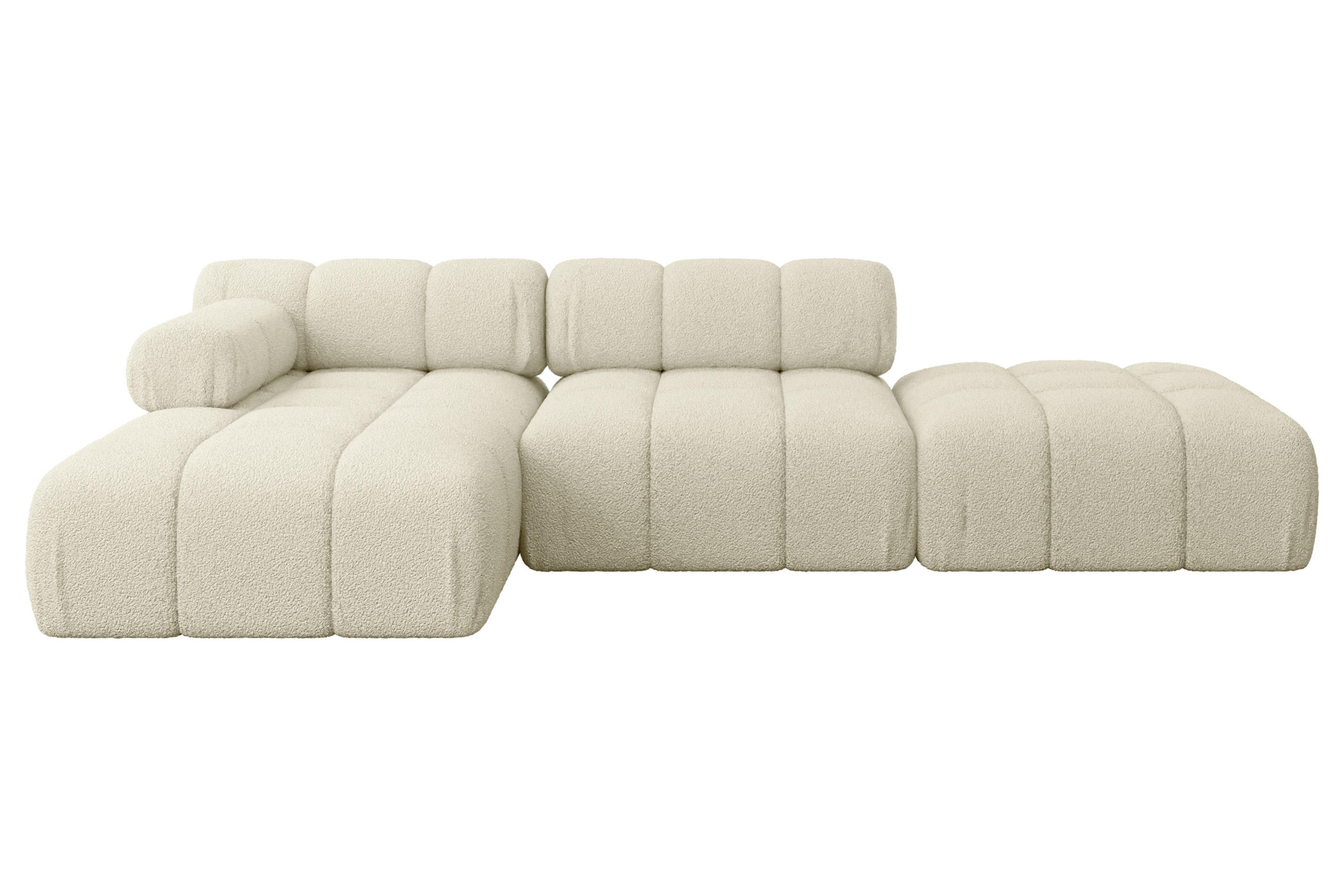 ECKSOFA modulares Sofa Lizur-L1 - 285x160x70 cm Beige Bouclé - Beige, Holzwerkstoff/Textil (285/160cm) - ALTDECOR