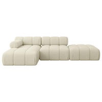 ECKSOFA modulares Sofa Lizur-L1 - 285x160x70 cm Beige Bouclé - Beige, Holzwerkstoff/Textil (285/160cm) - ALTDECOR
