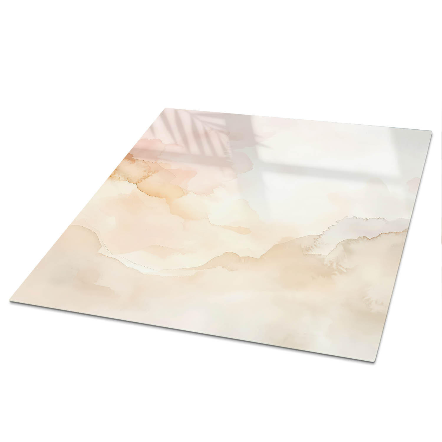 TISCHPLATTE 50x50 cm – Pastellabstraktion - Türkis, Glas (50/50/0.4cm) - Wallfluent