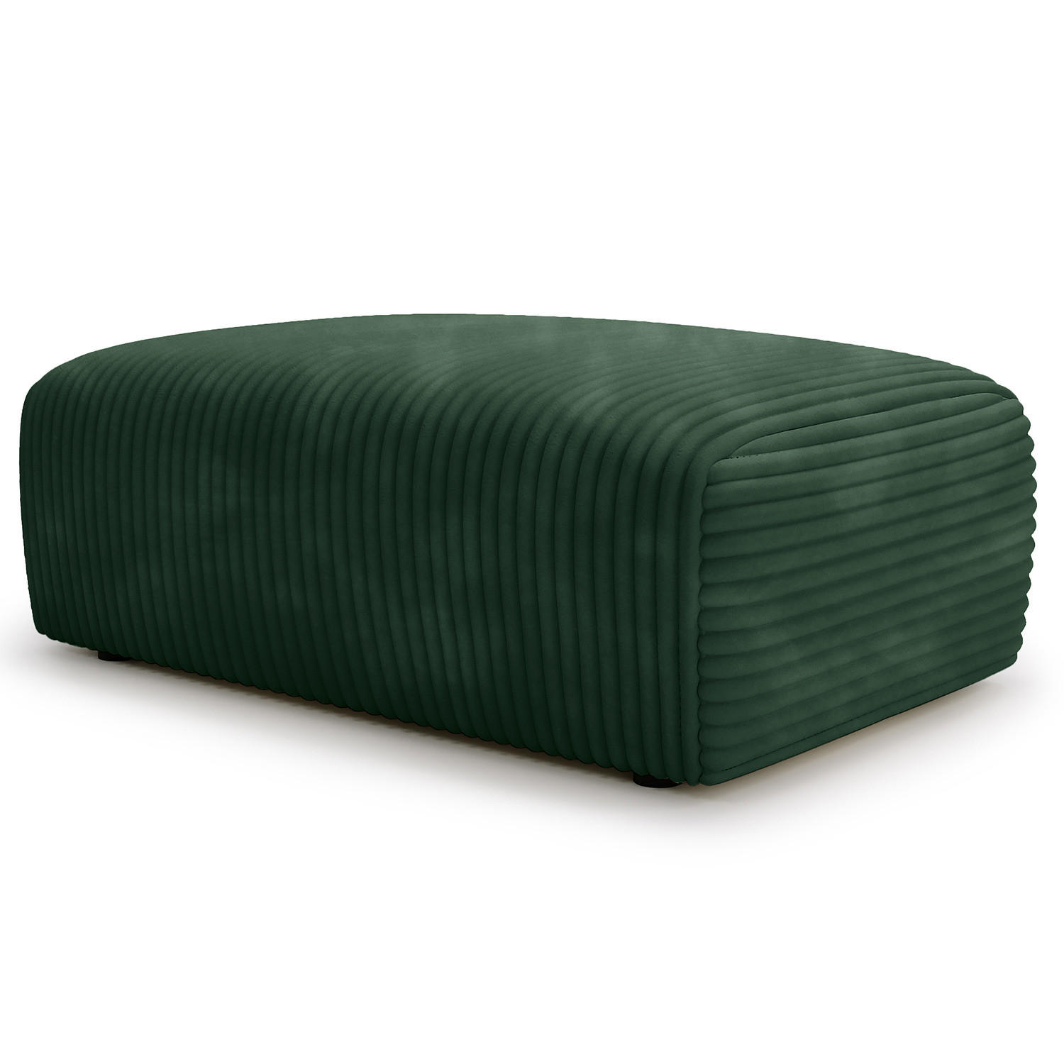 POLSTERHOCKER - Cord - Schwarz/Grün, Kunststoff/Textil (110/40/72cm) - home24
