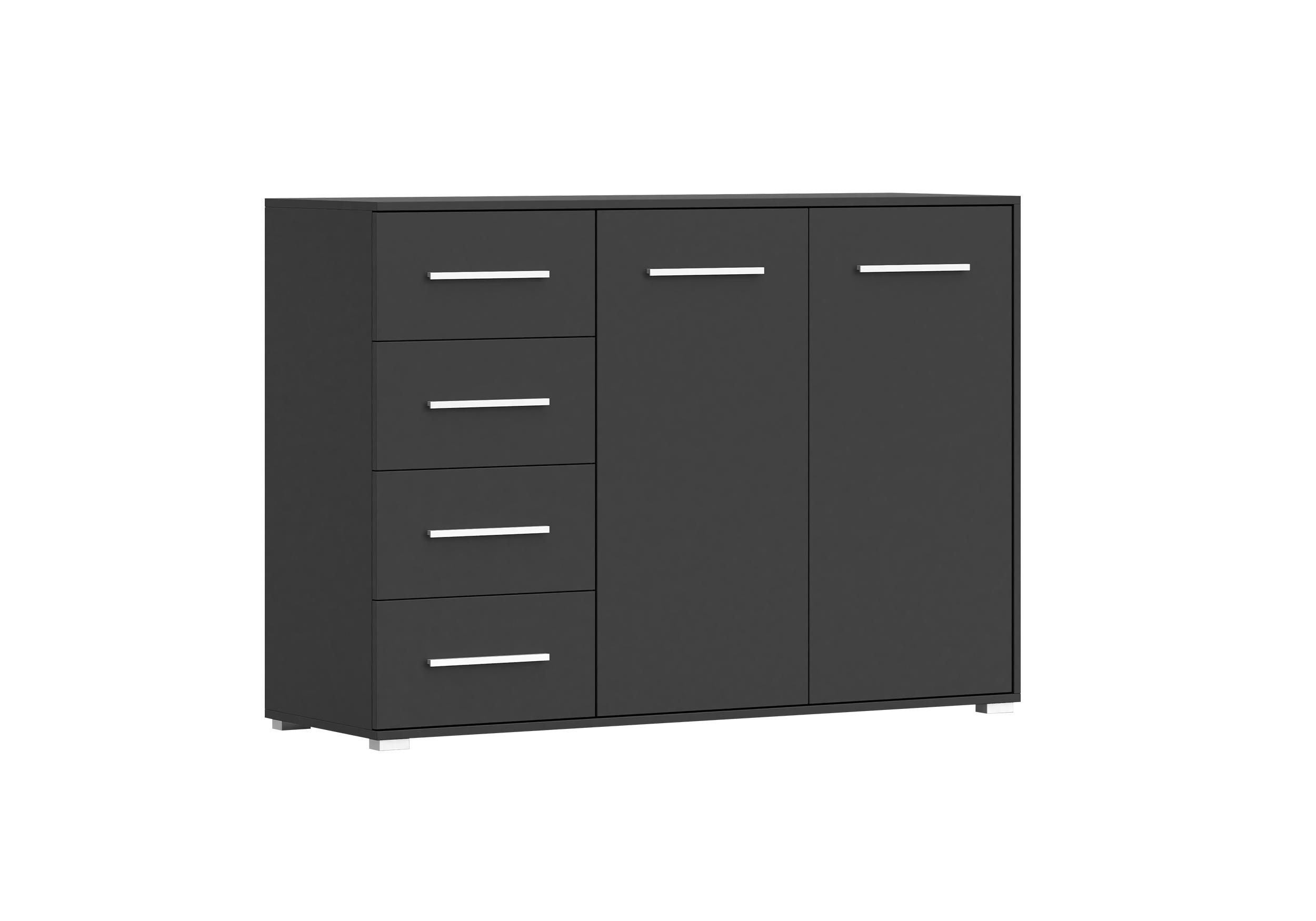 KOMMODE - Highboard IRYS 01 2D4S Schwarz - Schwarz, Holzwerkstoff (135/95/45cm) - Möblo