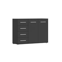 KOMMODE - Highboard IRYS 01 2D4S Schwarz - Schwarz, Holzwerkstoff (135/95/45cm) - Möblo