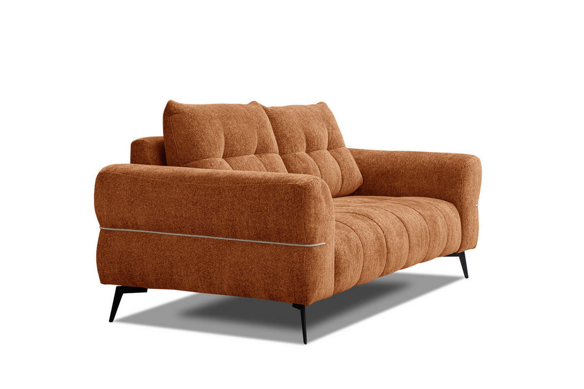 SOFA SALVINI 2,5-Sitzer, dunkelorange - Dunkelorange/Schwarz, Holzwerkstoff/Textil (176/88/99cm) - Courtois Laville