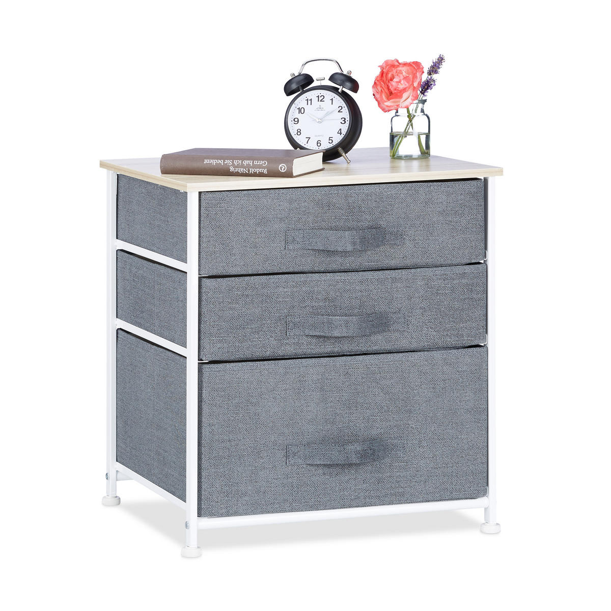 REGALSYSTEM - Grau, Holzwerkstoff/Textil (48/53/40cm) - Relaxdays
