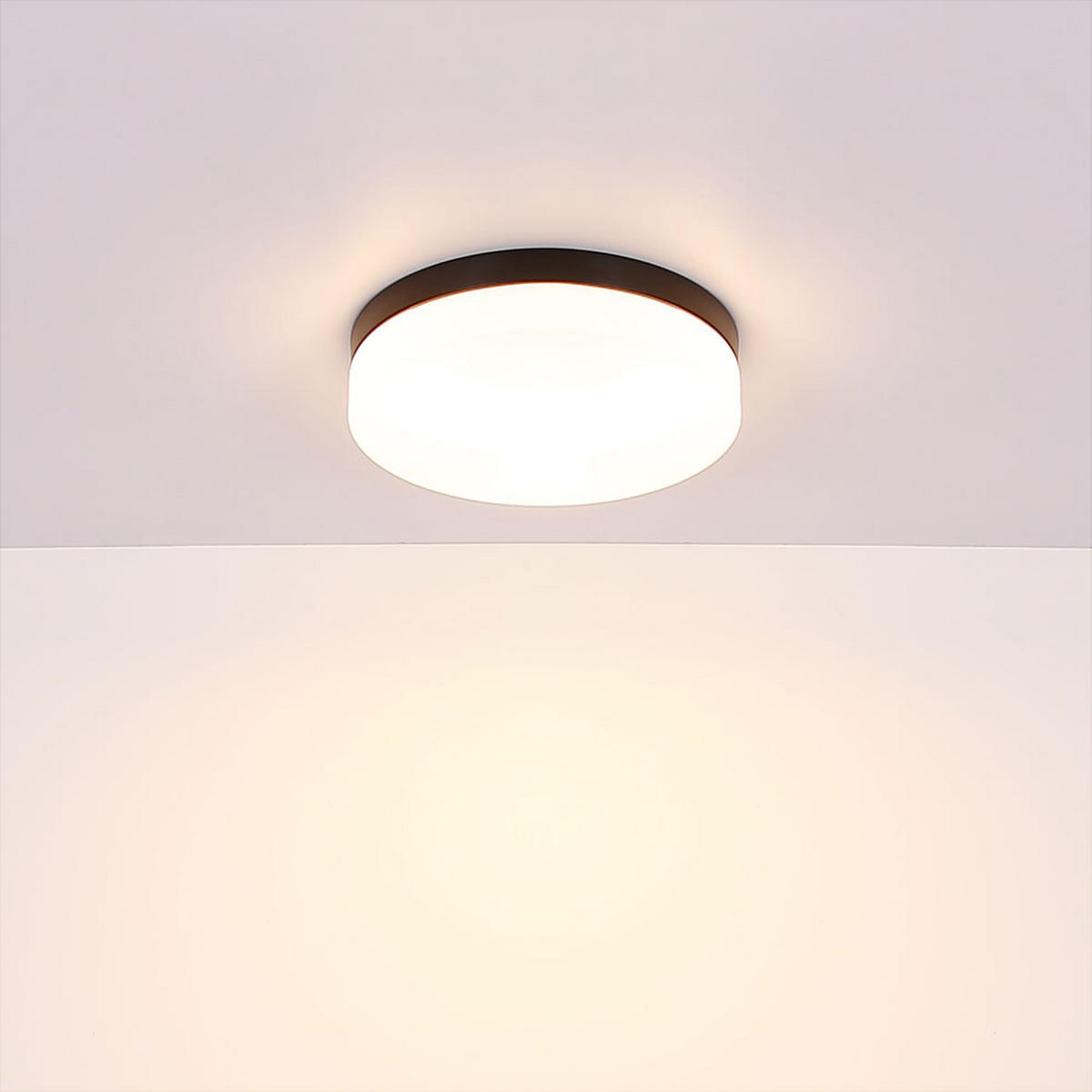 LED AUSSENDECKENLEUCHTE Alu Schwarz Opal - Schwarz, Glas (18.4/18.4/6.5cm) - Globo Lighting