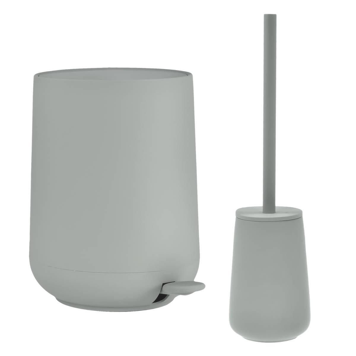BAD ACCESSOIRES SET Nova ONE 2tlg. matcha green (graugrün) - Grün, Kunststoff (23/29/23cm) - Zone Denmark