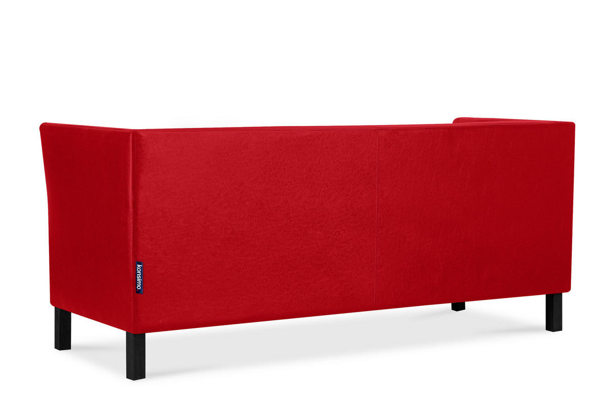 3-SITZER-SOFA ESPECTO Lederoptik, rot - Rot/Schwarz, Textil (67/71/171cm) - KONSIMO®