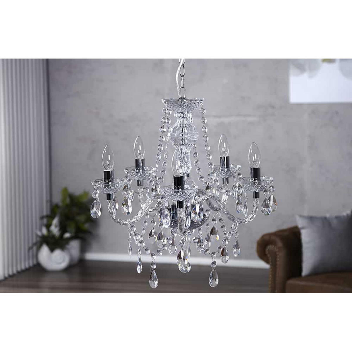 KRONLEUCHTER CRYSTAL Acryl Transparent 55 cm - Transparent, Glas (55/55/55cm) - riess-ambiente