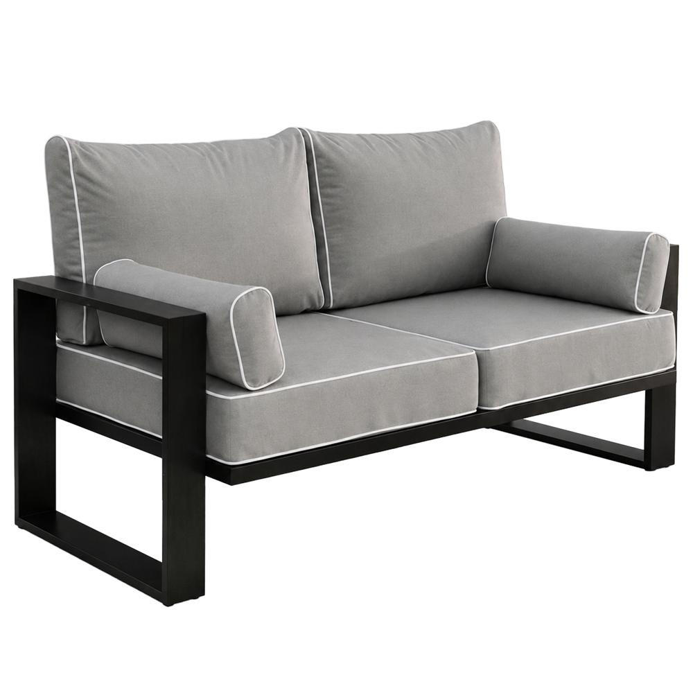 LOUNGESOFA 2-Sitzer Verdino mit Metallrahmen 150 cm dunkelgrau - Dunkelgrau, Metall (150/90/87cm) - Beautysofa