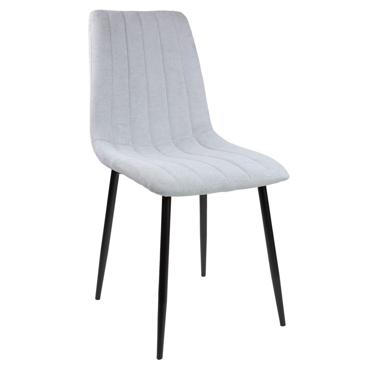 STUHL GARDA Stoffbezug Metallbeine 4er Set Grau - Grau, Textil/Metall (45/90/44cm) - Albatros