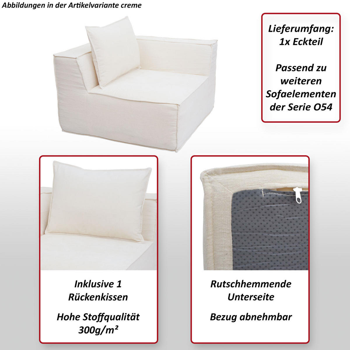 ECKTEIL Grau - Grau, Textil (97/63/97cm) - MCW