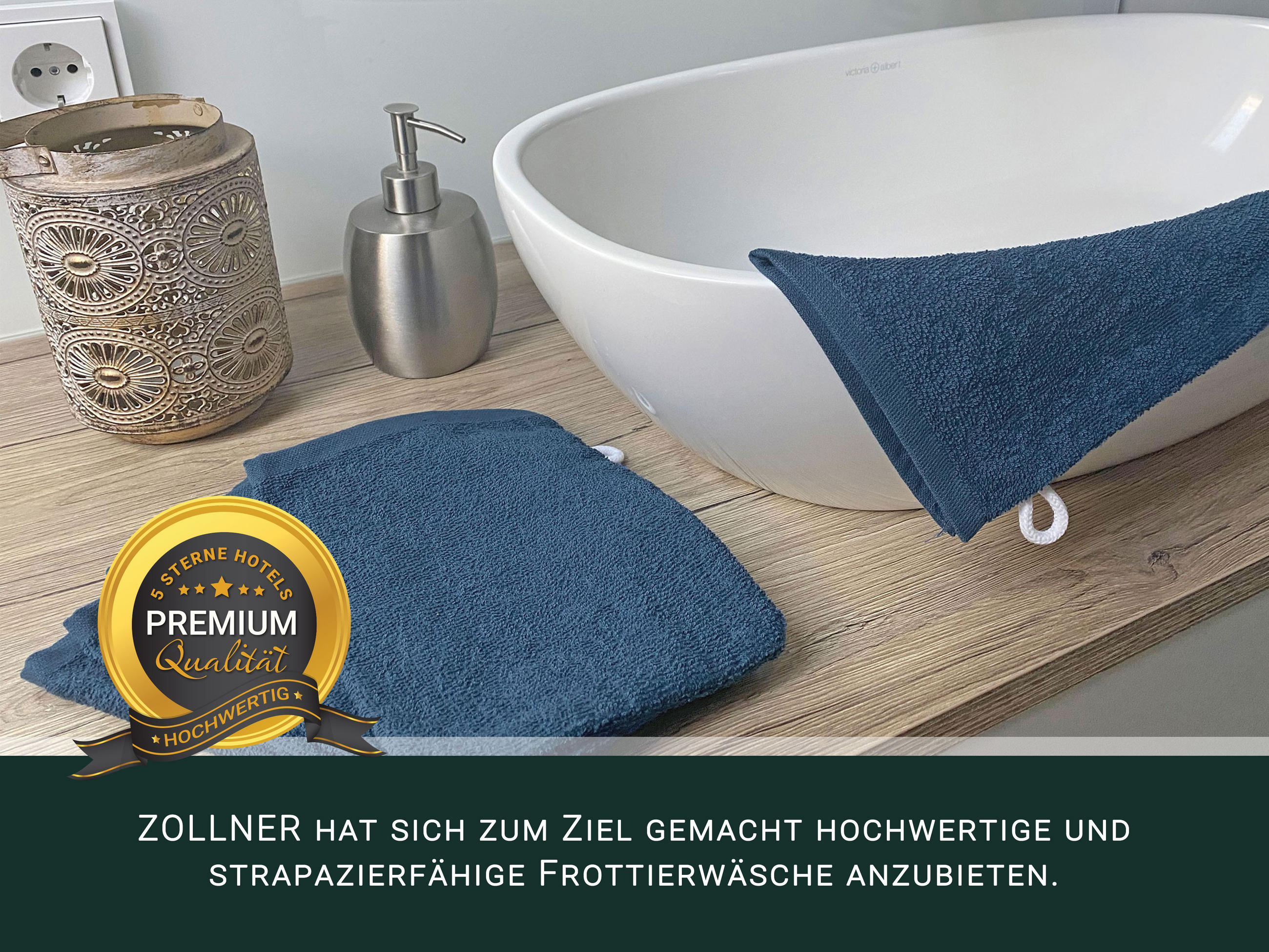 WASCHHANDSCHUH, 10er-Set, 16x21 cm, 100% Baumwolle, Blau - Dunkelblau, Textil (16/21cm) - Zollner