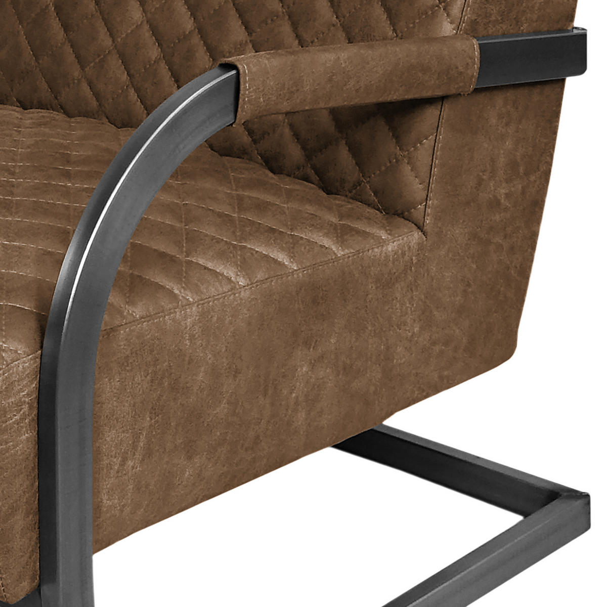 SESSEL - Antiklederlook - Braun, Textil (87/80/61cm) - home24