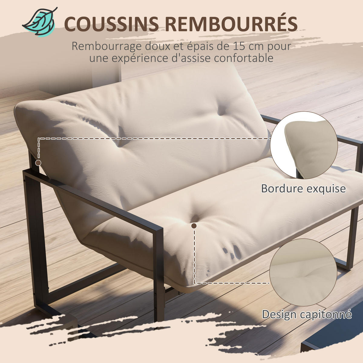GARTENLOUNGE-SET 4-teilig DE-13387 Grau - Hellgrau, Metall - ComfortXL