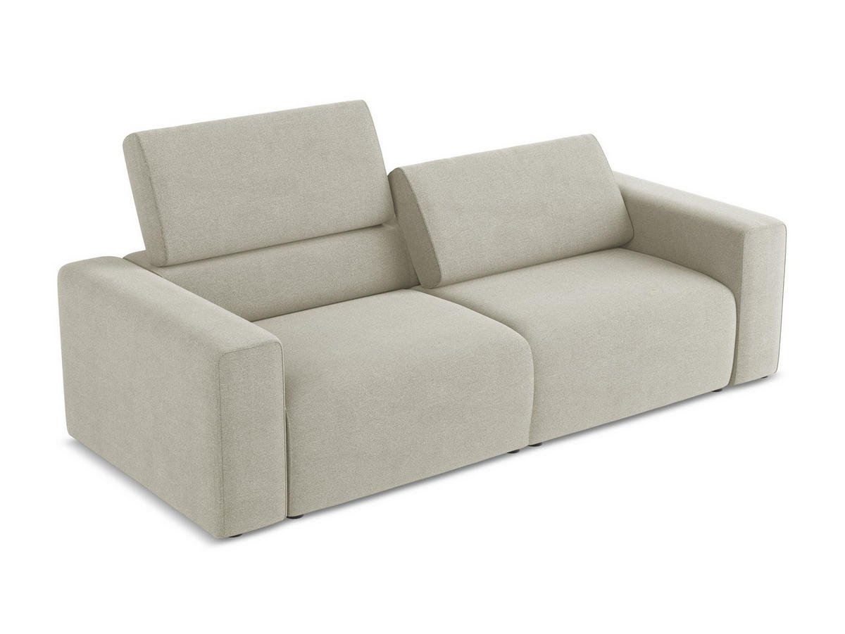 3-SITZER SOFA Strukturstoff Stoff Beige - Beige/Creme, Kunststoff/Textil (224/80/103cm) - Makamii