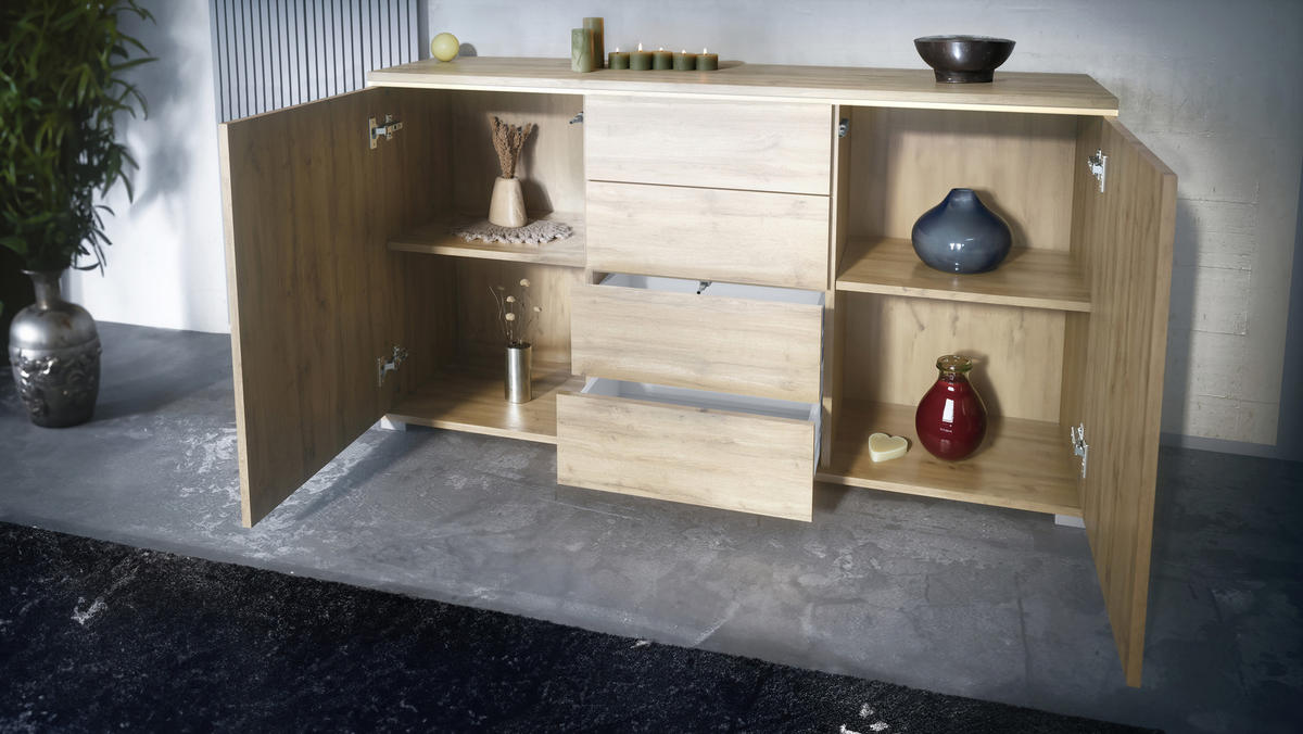 SIDEBOARD Faro Anthrazit matt - Anthrazit, Holzwerkstoff (138.5/75.5/35cm) - Vladon