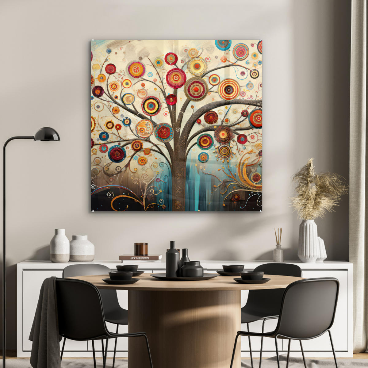 OBRAZ NA AKRYLOVOM SKLE Strom - Strom života - Farba 90x90 cm - hnedá, sklo (90/90cm) - MuchoWow