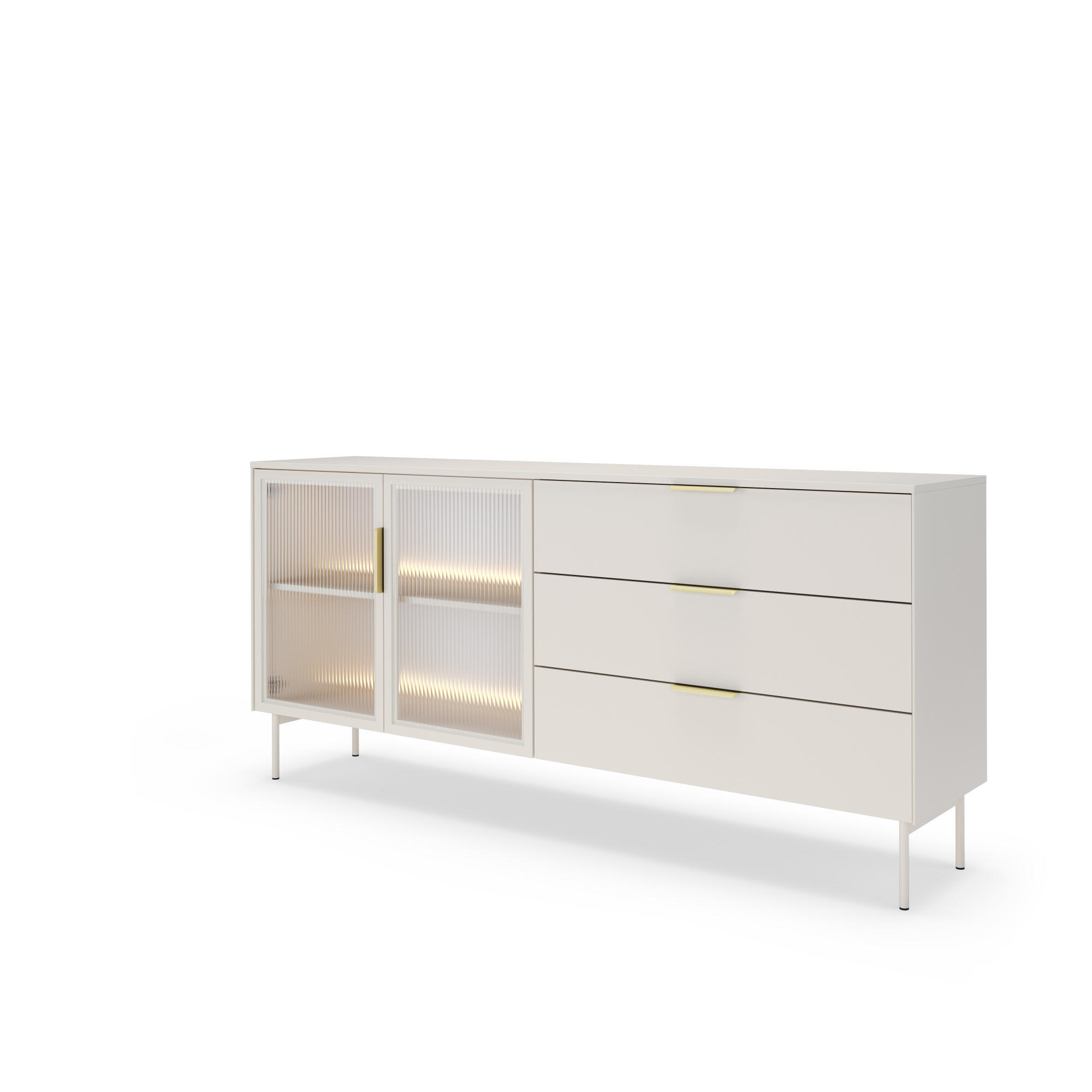 SIDEBOARD LUMI Beige 181x39x83 cm - Beige, Holzwerkstoff (181/83/39cm) - FURNLUX
