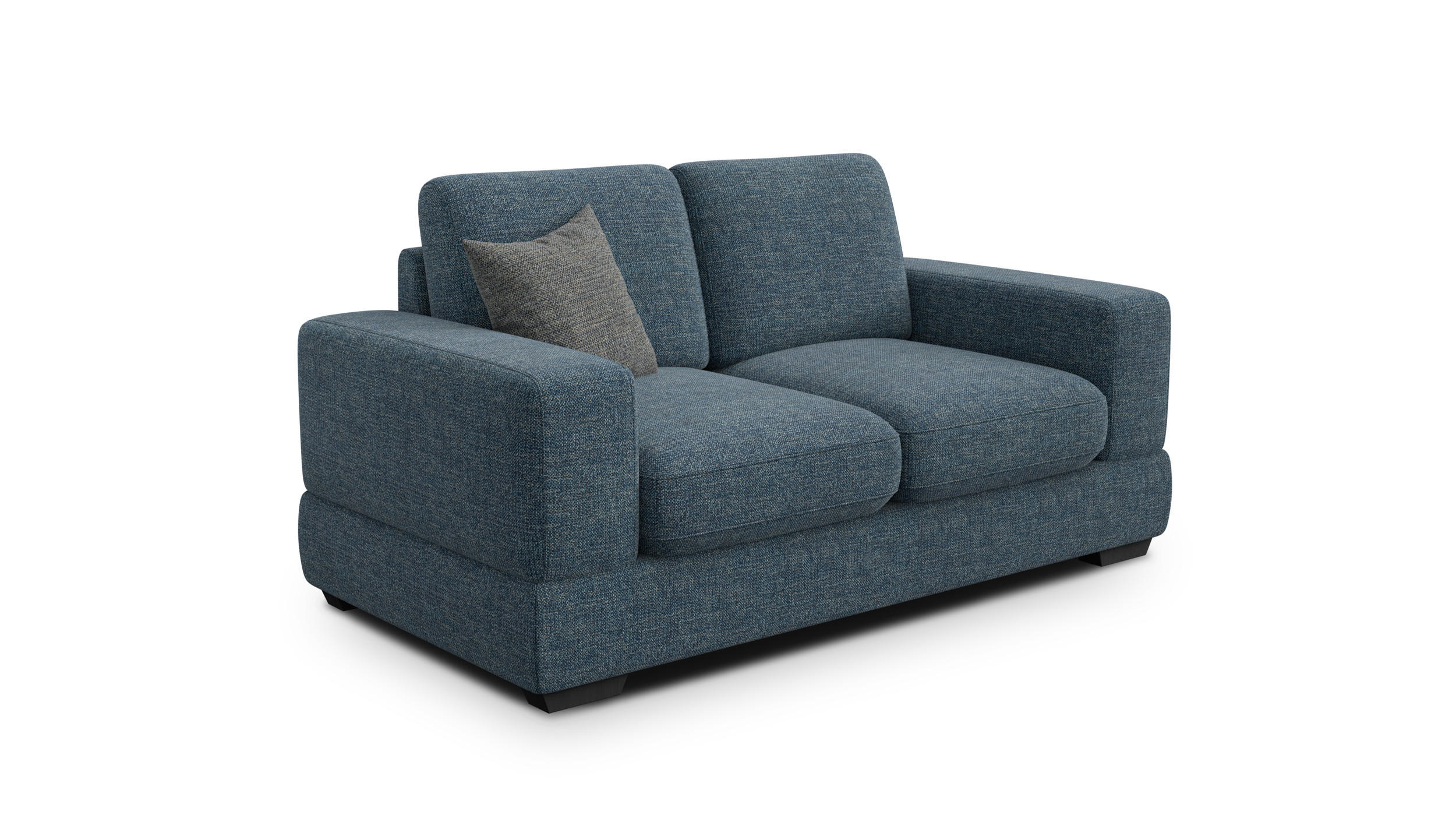 SOFA OTTO 2-Sitzer, marineblau - Blau/Schwarz, Holz/Textil (171/89/98cm) - Courtois Laville