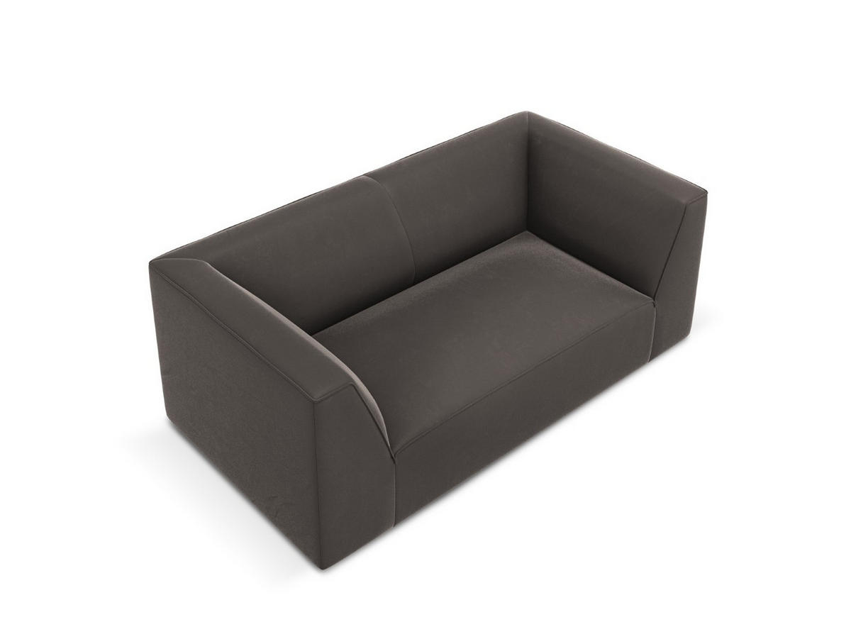 SOFA Ruby aus Samt dunkelgrau 2 Sitzplätze - Dunkelgrau, Textil (93/69/174cm) - Micadoni