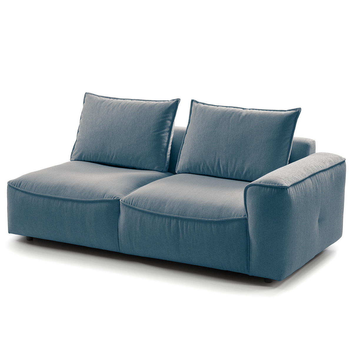 2,5-SITZER SOFA - modular - Blau/Schwarz, Holz/Kunststoff (189/80/99cm) - home24