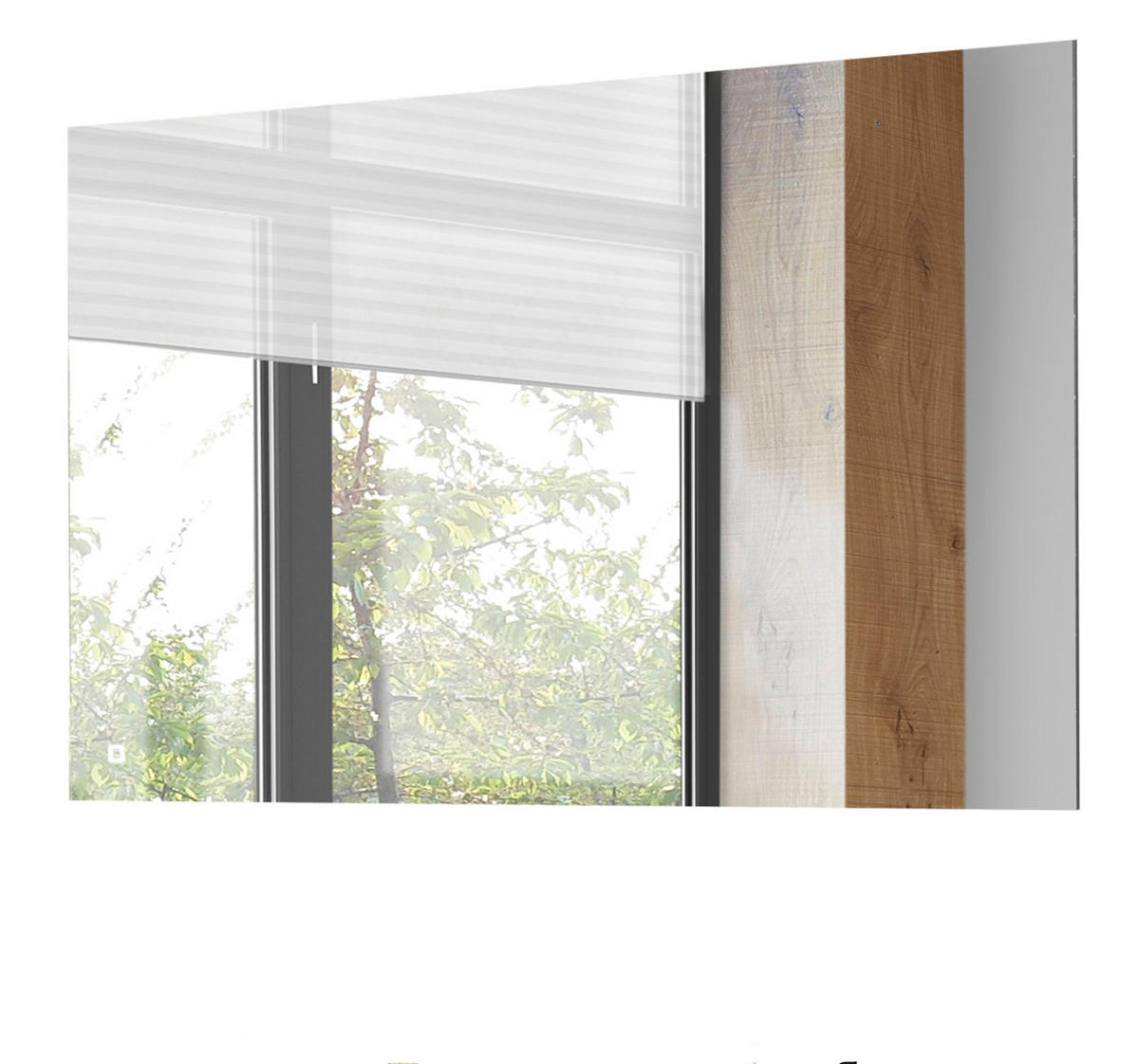 BADSPIEGEL mit LED Beleuchtung und Touchschalter, Wandspiegel 100 cm - Weiß, Glas (100/54/3cm) - Furn.Design