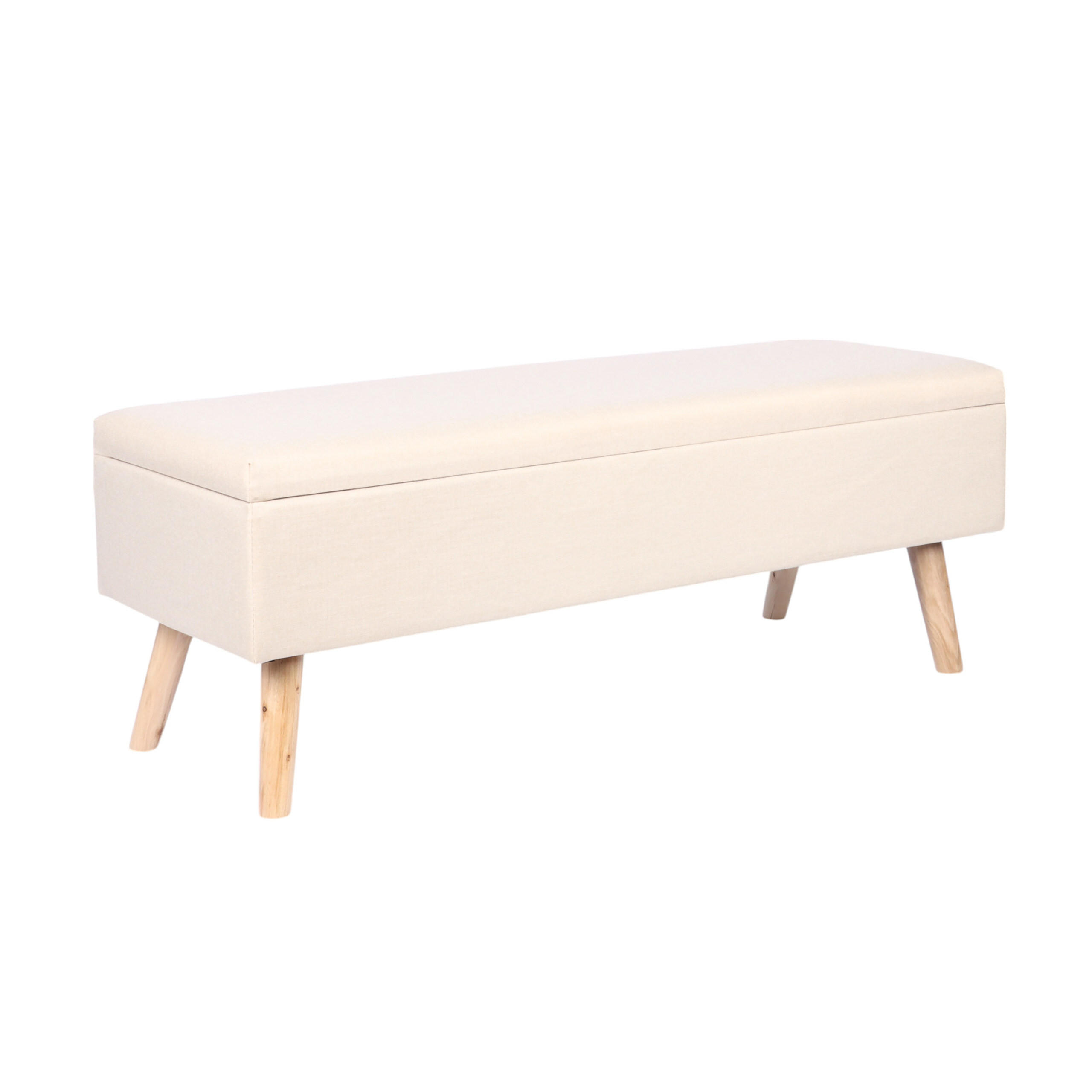 SITZBANK - Beige/Naturfarben, Holz/Holzwerkstoff (110/40/40cm) - Relaxdays