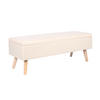 SITZBANK - Beige/Naturfarben, Holz/Holzwerkstoff (110/40/40cm) - Relaxdays