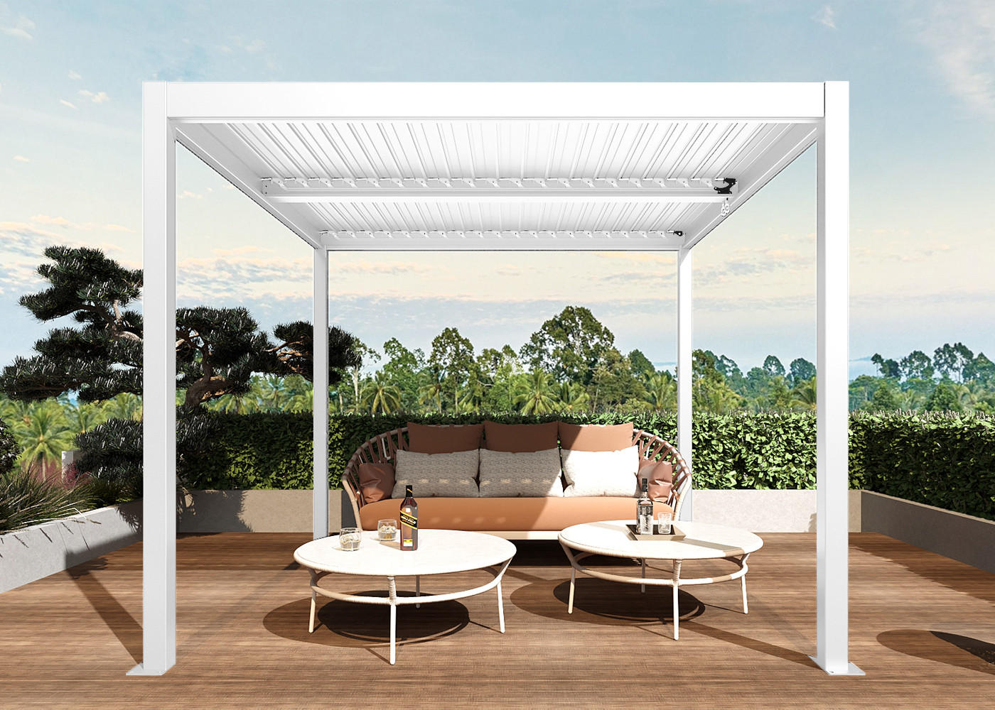 PERGOLA Weiß - Weiß, Metall (300/220/300cm) - MCW