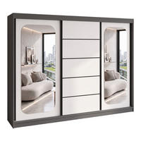 SCHWEBETÜRENSCHRANK BELANO 200 cm. Innenausstattung: Comfort plus - Graphitfarben/Weiß, Holzwerkstoff (200/215/59.5cm) - A&J MöbelLand