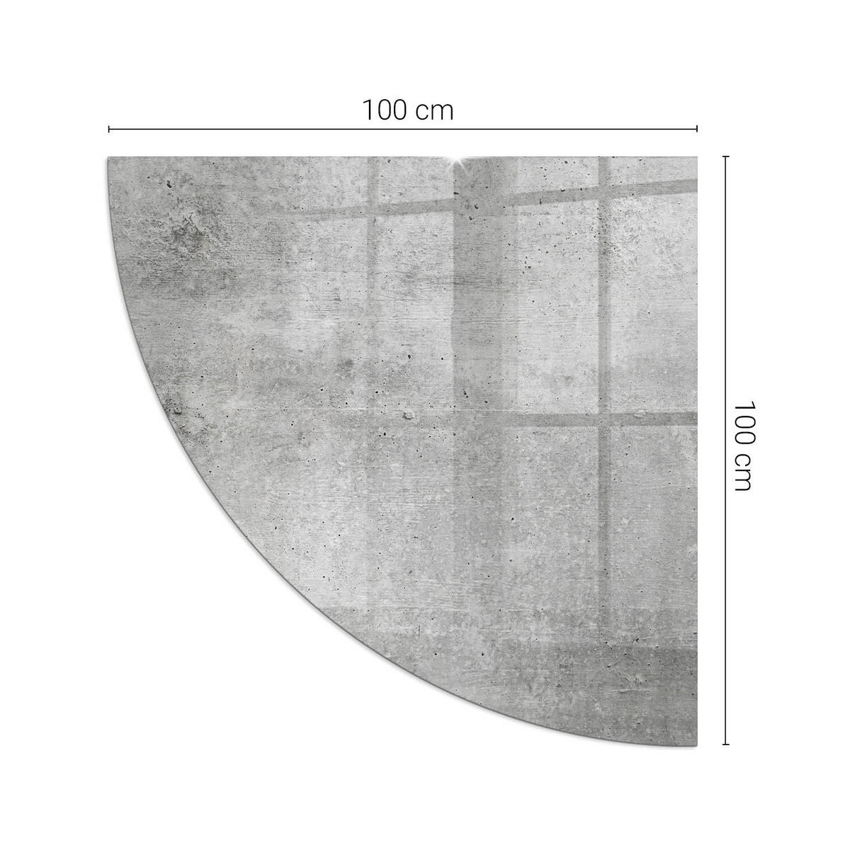 GLASPLATTE für Kamin 100x100 cm - Grau, Glas (100/100/0.4cm) - TULUP
