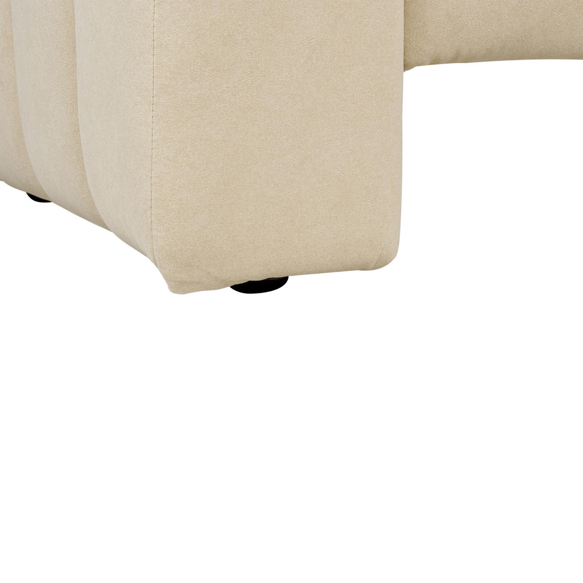 CHAISELONGUE Samtstoff beige linksseitig Lannils - Beige/Schwarz, Textil (156/67/76cm) - Beliani