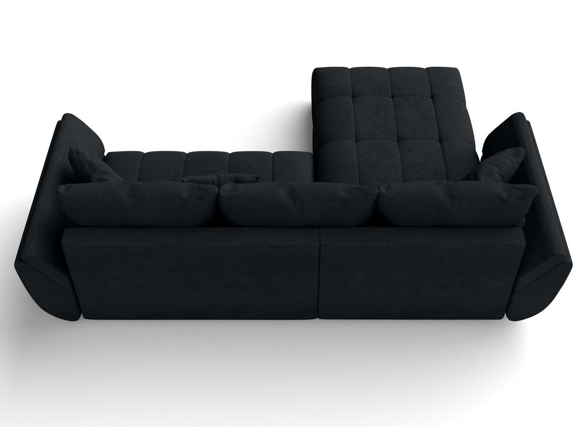 ECKSOFA L Form Verciani Schwarz 266/190/91 cm mit Schlaffunktion - Schwarz, Kunststoff/Textil (266/190cm) - AX Living