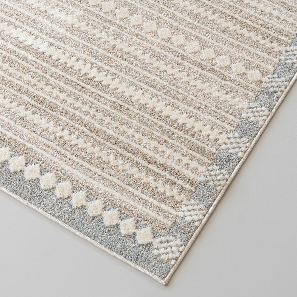 MAZOVIA TEPPICH SL05A - Grau, Beige- 80 x 150 cm - Beige/Grau, Textil (80/150cm) - Mazovia