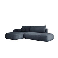 ECKSOFA BABU Mit Bettfunktion – Moderne Polsterecke Für Wohnzimmer Funktionales Schlafsofa Im Stoff CLOUD, 300x105x60cm, Linke, Graphit - Schieferfarben, Holz/Textil (190/300cm) - DomoHome